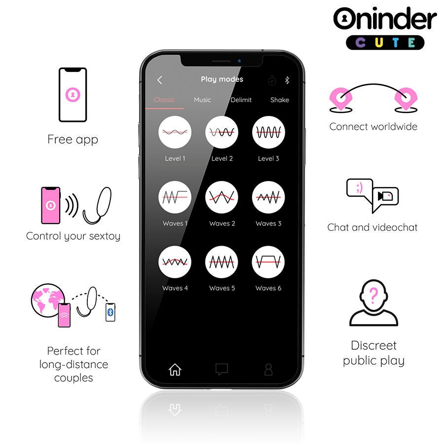 ONINDER CUTE - UOVO IN SILICONE VIBRANTE-ROTANTE A 360° PER AMARE IL PIACERE - APP GLOBALE GRATUITA – Uova vibranti – foto 5