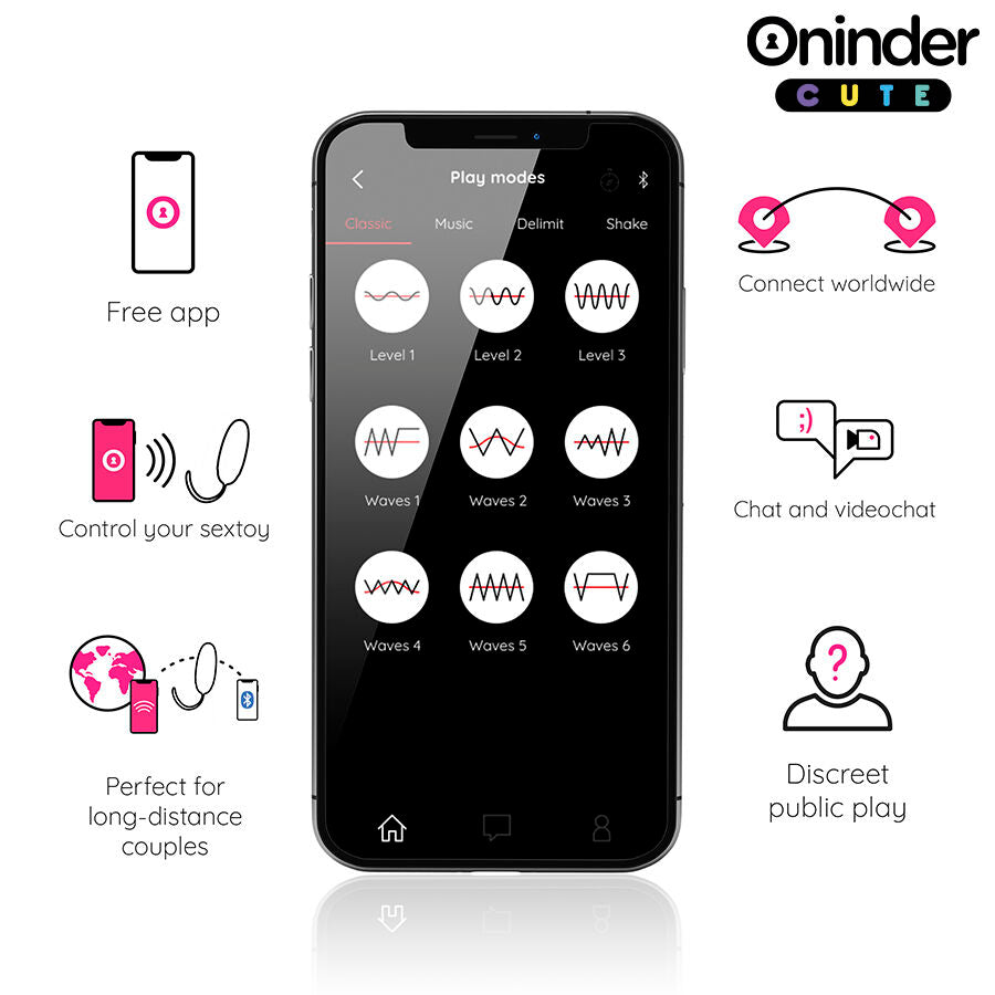 ONINDER CUTE - UOVO IN SILICONE CON VIBRO-ONDA E PIACERE - APP GLOBALE GRATUITA – Uova vibranti – foto 5