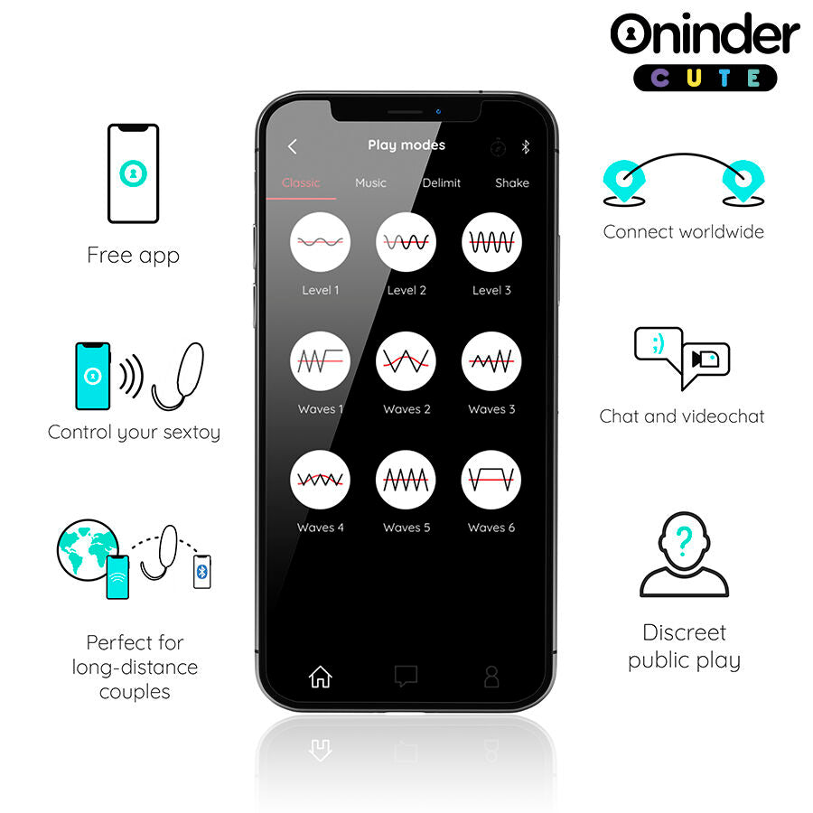 ONINDER CUTE - UOVO VIBRANTE LOVE PLEASURE - GEMME ROTANTI IN SILICONE - APP GLOBALE GRATUITA – Uova vibranti – foto 5