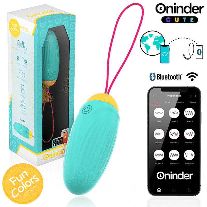 ONINDER CUTE - UOVO VIBRANTE LOVE PLEASURE - GEMME ROTANTI IN SILICONE - APP GLOBALE GRATUITA – Uova vibranti – foto 2