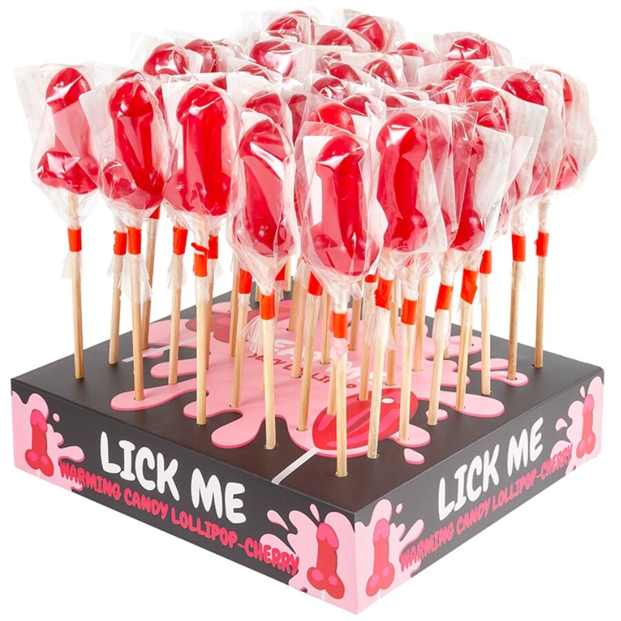 SECRETPLAY - LECCA-LECCA A FORMA DI PENE DI CARAMELLE ALLA CILIEGIA CON EFFETTO CALORE PICCANTE (40 UNITÀ) – Dolcetti divertenti – foto 2