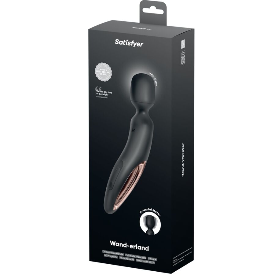 SATISFYER - WAND ERLAND MASSAGGIATORE VIBRANTE NERO – Vibratore WAND – foto 5