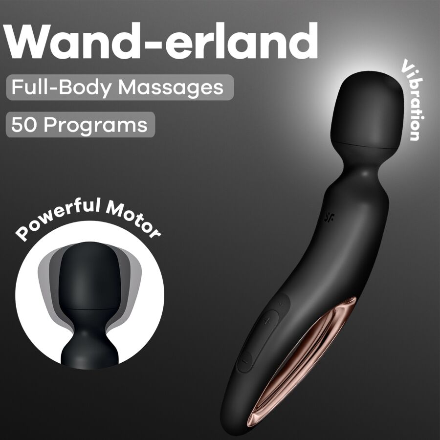 SATISFYER - WAND ERLAND MASSAGGIATORE VIBRANTE NERO – Vibratore WAND – foto 6