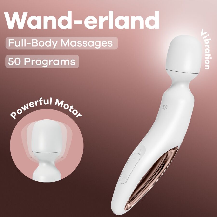 SATISFYER - BACCHETTA ERLAND MASSAGGIATORE VIBRANTE BIANCO – Vibratore WAND – foto 6