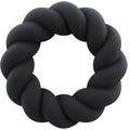 ROCKS-OFF - ANELLO MASTURBATORE TWIST IN SILICONE NERO – Cockring senza vibrazione
