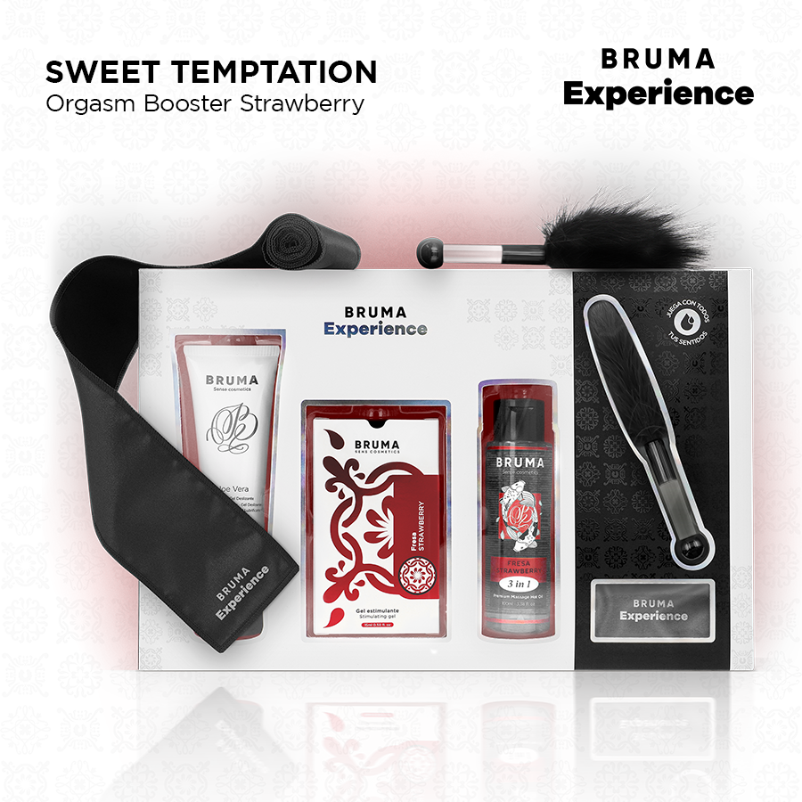 BRUMA XPERIENCE - KIT TENTAZIONE DOLCE ALLA FRAGOLA CON POTENZIATORE DI ORGASMO – Kit per massaggi – foto 2