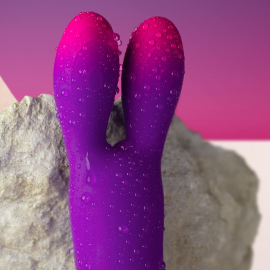 ROCKS-OFF - VIBRATORE FLESSIBILE GLO-GIRL BUNNY VIOLA – Vibratori di coniglio – foto 4