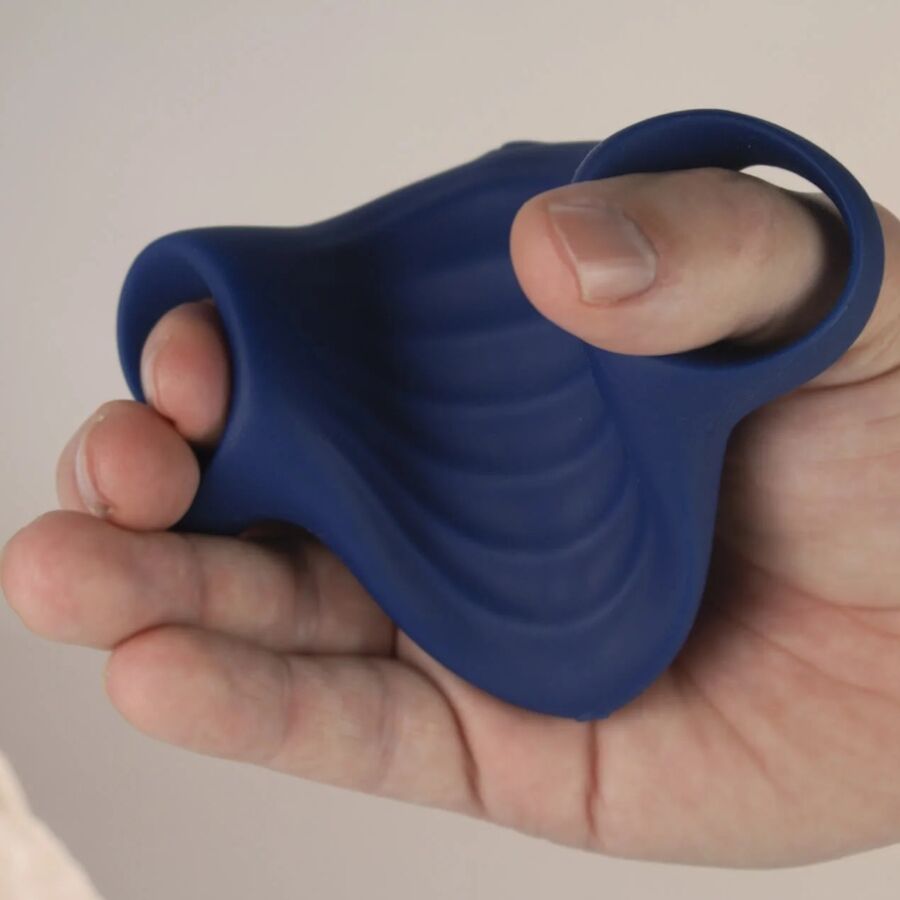 ROCKS-OFF - MASTURBATORE VIBRATORE FLESSIBILE PALM BLUE – Vari masturbatori – foto 5