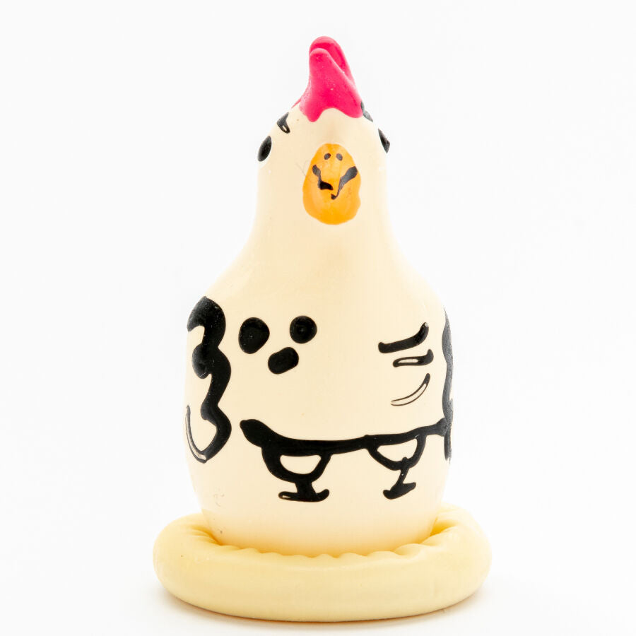 CONDOMERIE - PRESERVATIVI NOVITÀ DIPINTI A MANO COCKY ROOSTER – Preservativi Divertenti – foto 5