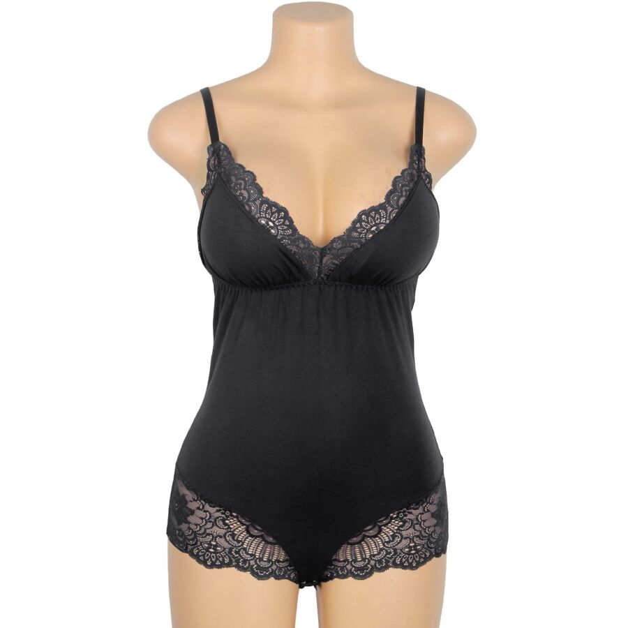 SUBBLIME - ORSACCHIOTTO CON DETTAGLI IN PIZZO FLOREALE NERO S/M – Body – foto 6
