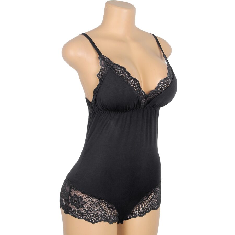 SUBBLIME - ORSACCHIOTTO CON DETTAGLI IN PIZZO FLOREALE NERO S/M – Body – foto 7
