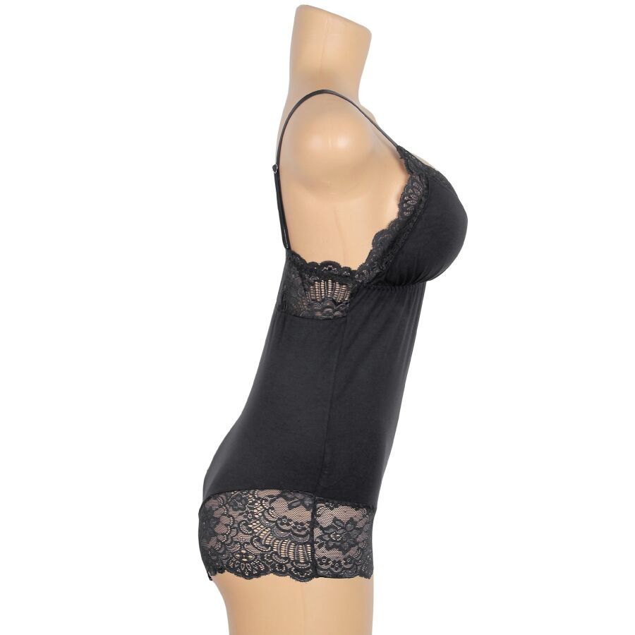 SUBBLIME - ORSACCHIOTTO CON DETTAGLI IN PIZZO FLOREALE NERO S/M – Body – foto 8
