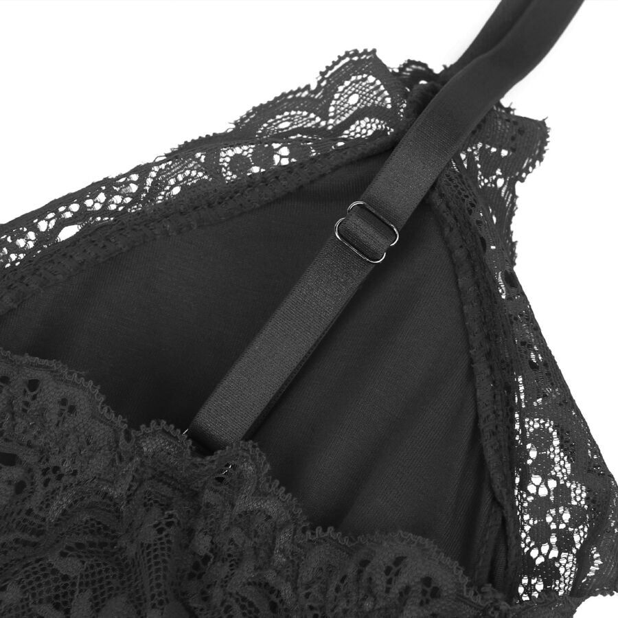 SUBBLIME - ORSACCHIOTTO CON DETTAGLI IN PIZZO FLOREALE NERO S/M – Body – foto 15