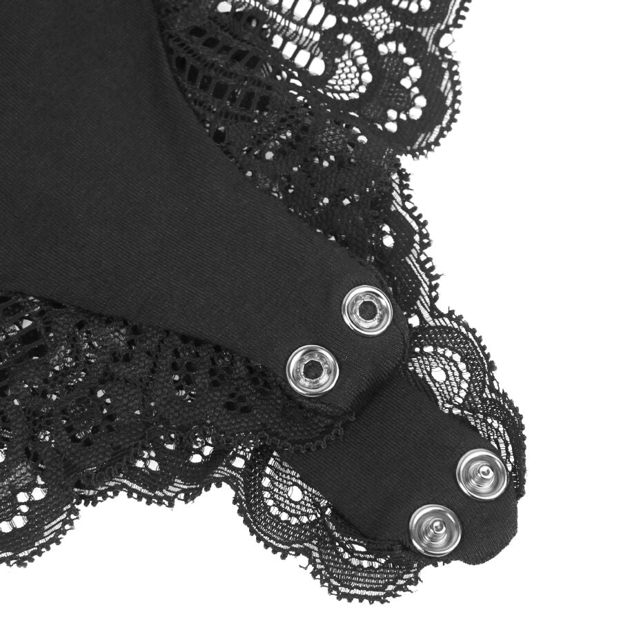 SUBBLIME - ORSACCHIOTTO CON DETTAGLI IN PIZZO FLOREALE NERO S/M – Body – foto 17