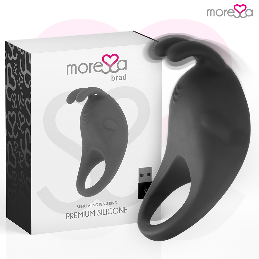 MORESSA - BRAD PREMIUM SILICONE RICARICABILE NERO – Cockring con vibrazione – foto 2