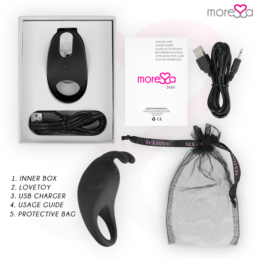 MORESSA - BRAD PREMIUM SILICONE RICARICABILE NERO – Cockring con vibrazione – foto 6