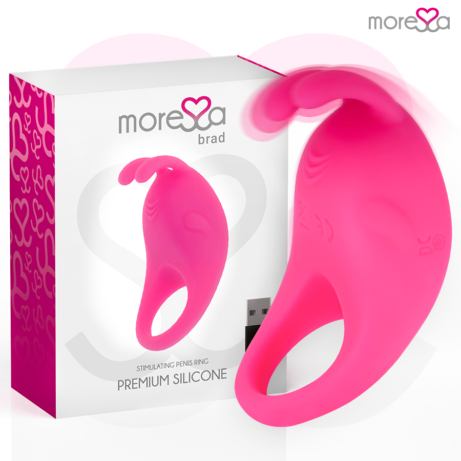 MORESSA - BRAD PREMIUM SILICONE RICARICABILE ROSA – Cockring con vibrazione – foto 2
