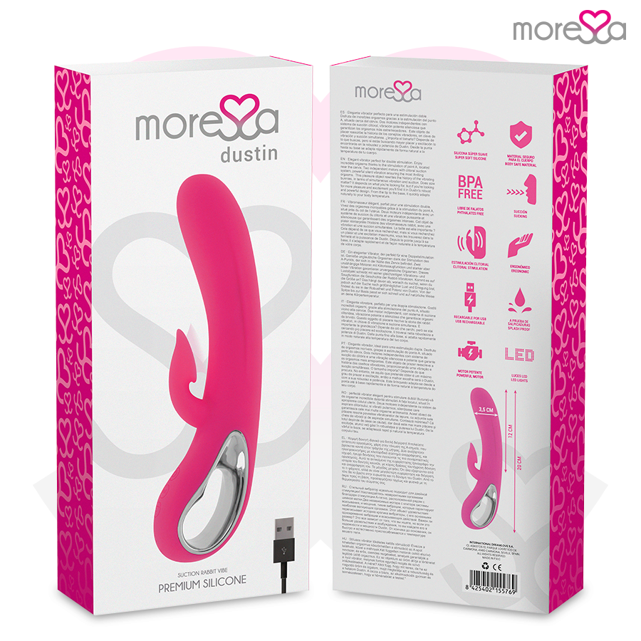 MORESSA - DUSTIN ASPIRAZIONE CLITORIDEA E VIBRAZIONE POTENTE SILICONE PREMIUM RICARICABILE – Vibratori di coniglio – foto 7