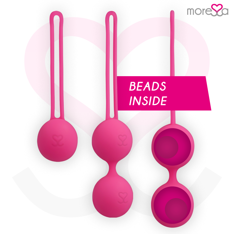 MORESSA - SET OSIAN PREMIUM SILICONE ROSA (Osian One - 51 g | Osian Two - 101 g | Osian Three 85 g) – Sfere di silicone