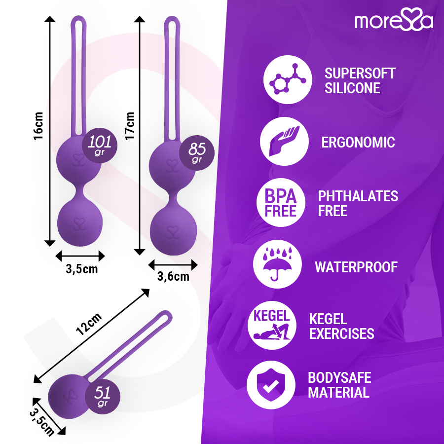 MORESSA - OSIAN SET PREMIUM IN SILICONE LILLA – Sfere di silicone – foto 4