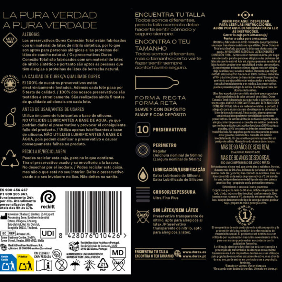 DUREX - TOTAL CONNECTION XL ULTRA FINE PLUS SENZA LATTICE 10 UNITÀ – Taglia XL (grande) – foto 5