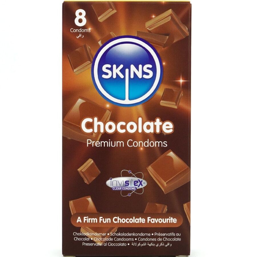 SKINS - PRESERVATIVI PREMIUM AL CIOCCOLATO CONFEZIONE DA 8 – Profumo