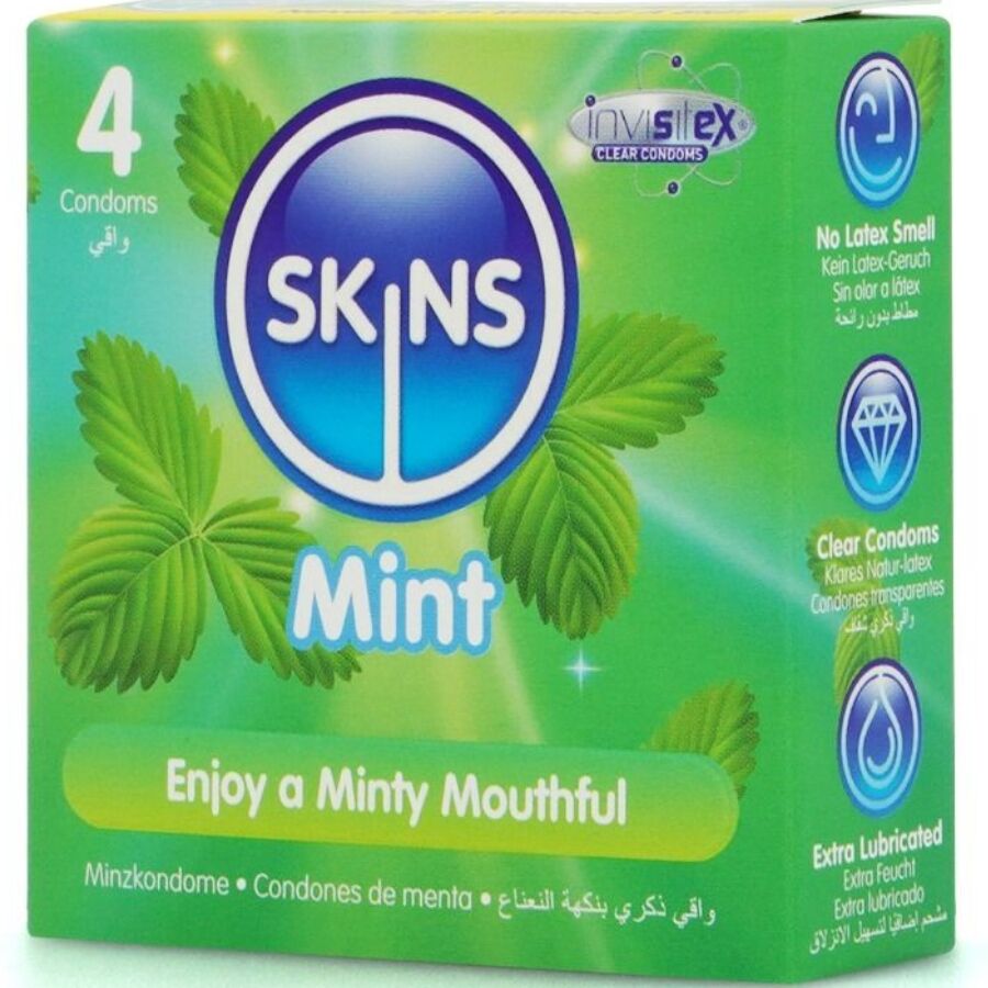 SKINS - PRESERVATIVI PREMIUM ALLA MENTA CONFEZIONE DA 4 – Profumo – foto 2