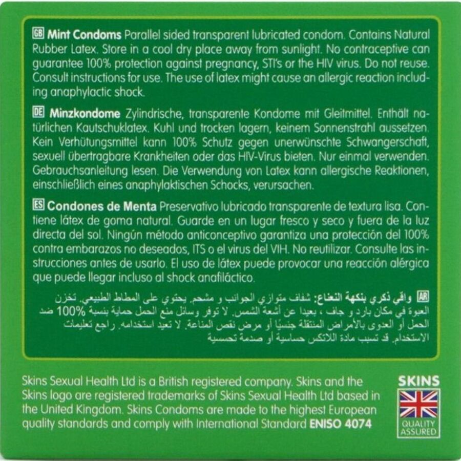 SKINS - PRESERVATIVI PREMIUM ALLA MENTA CONFEZIONE DA 4 – Profumo – foto 4