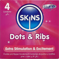 SKINS - DOTS & RIBS PREMIUM CONDOMS CONFEZIONE DA 4 – Punti e smagliature
