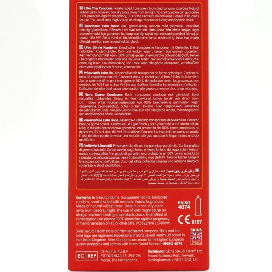 SKINS - PRESERVATIVI ULTRA SOTTILI PREMIUM CONFEZIONE DA 16 – Sensibile – foto 4