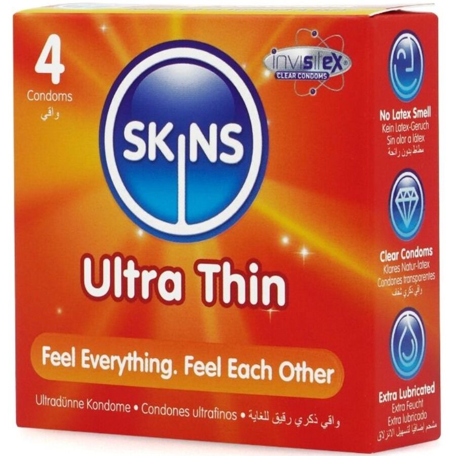 SKINS - PRESERVATIVI ULTRA SOTTILI PREMIUM CONFEZIONE DA 4 – Sensibile – foto 2