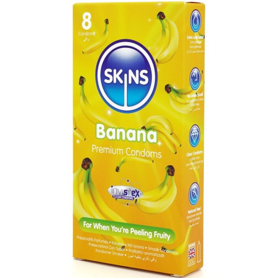 SKINS - PRESERVATIVI BANANA PREMIUM CONFEZIONE DA 8 – Profumo – foto 2