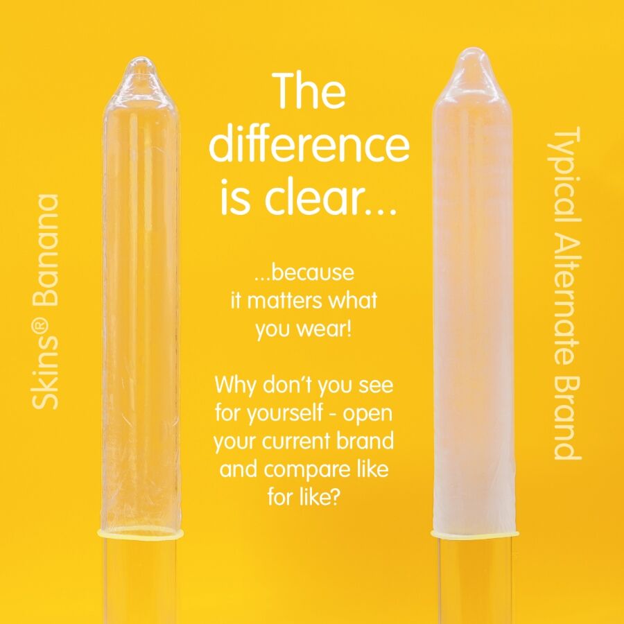 SKINS - PRESERVATIVI BANANA PREMIUM CONFEZIONE DA 4 – Profumo – foto 3