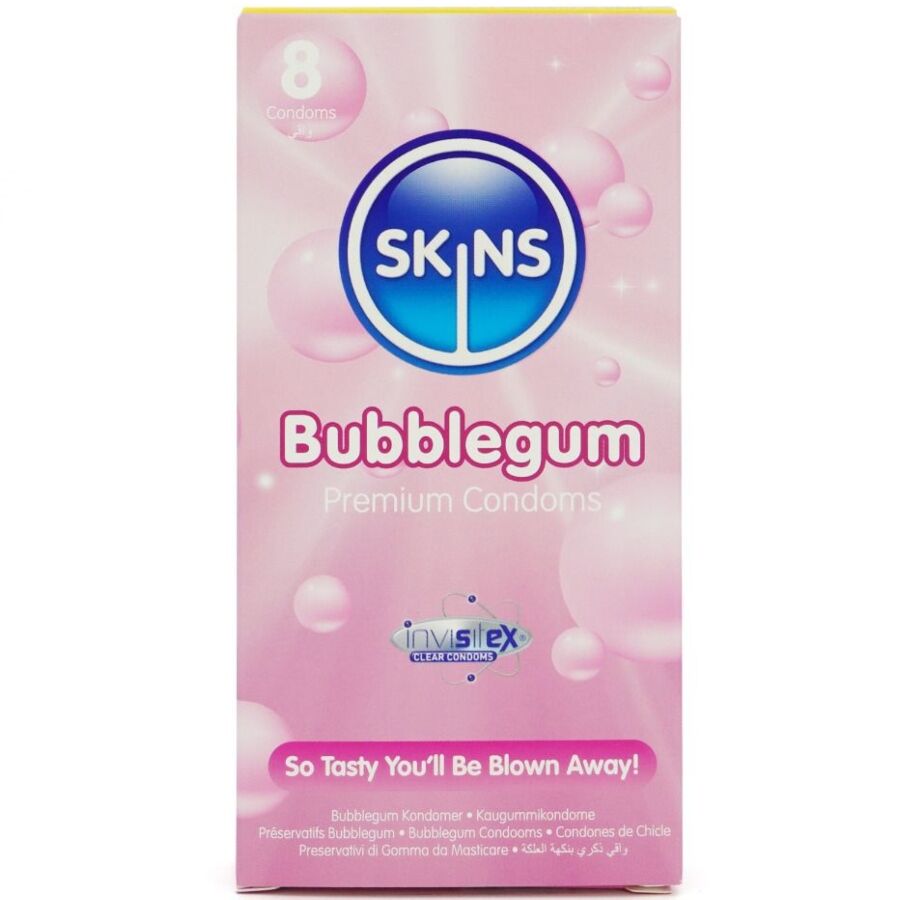 SKINS - BUBBLEGUM PREMIUM CONDOM CONFEZIONE DA 8 – Profumo