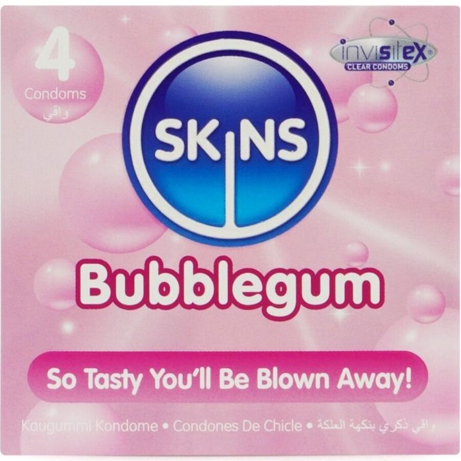 SKINS - BUBBLEGUM PREMIUM CONDOM CONFEZIONE DA 4 – Profumo