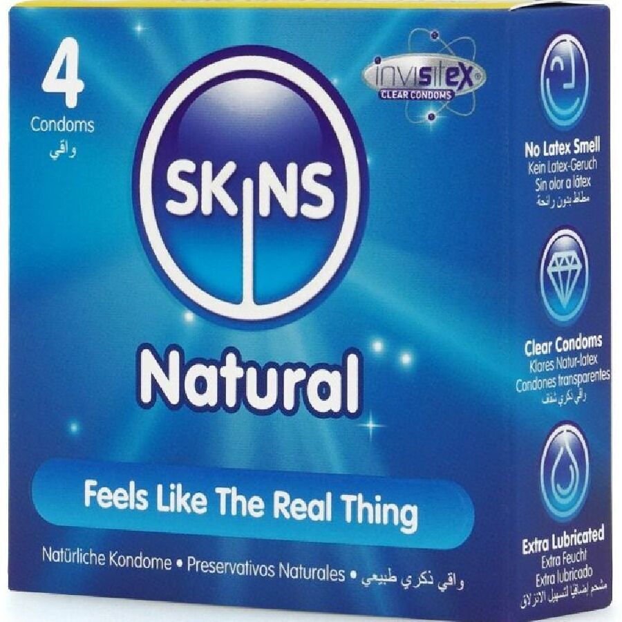 SKINS - PRESERVATIVI NATURALI PREMIUM CONFEZIONE DA 4 – Gamma naturale – foto 2