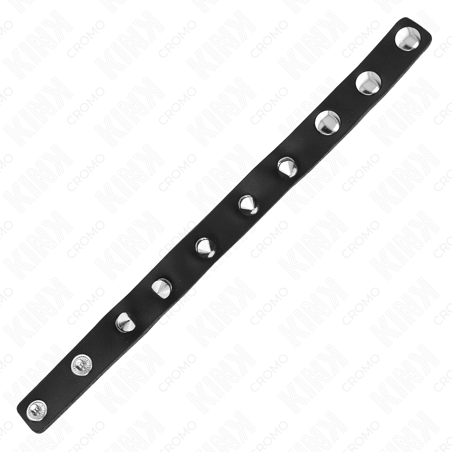KINK - ANELLO PER PENE IN PELLE CON PUNTE 21,5 X 1,6 CM – Anelli per pene in metallo BDSM – foto 5