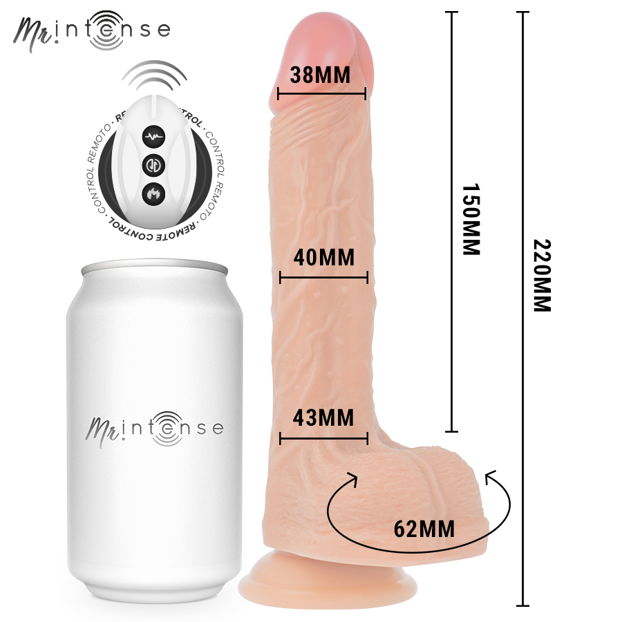 MR INTENSE - BROSNAN REALISTICO MULTIFUNZIONALE CON VIBRAZIONE, SU E GIÙ TELECOMANDO, 22 CM - OPPURE - 4 CM – Vibratori realistici – foto 4