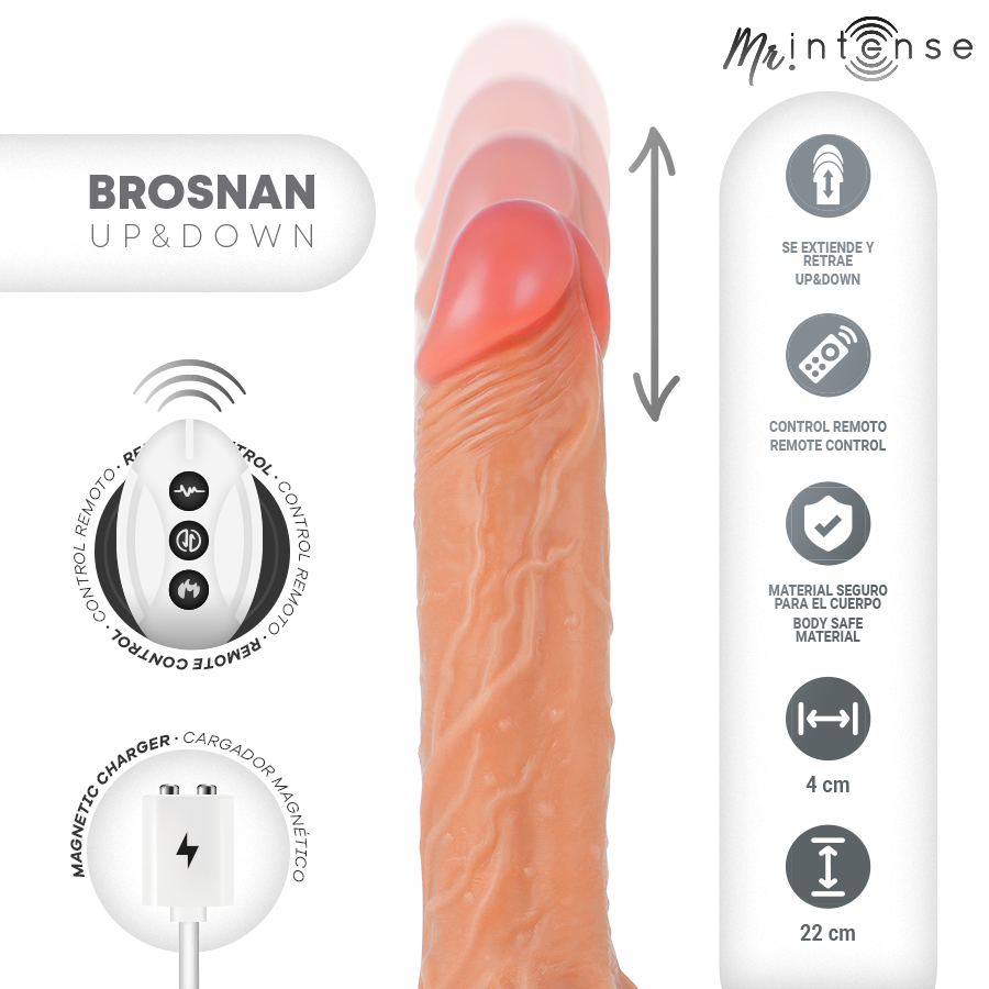 MR INTENSE - BROSNAN REALISTICO MULTIFUNZIONALE CON VIBRAZIONE, SU E GIÙ TELECOMANDO, 22 CM - OPPURE - 4 CM – Vibratori realistici – foto 2