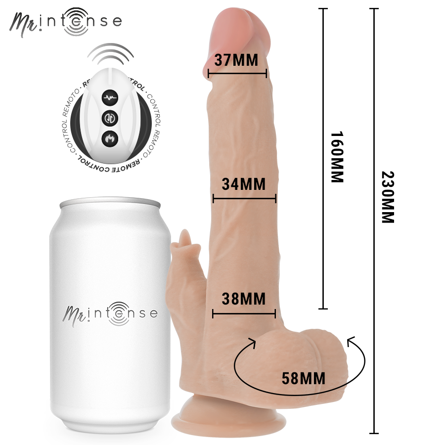 MR INTENSE - REDFORD MULTIFUNZIONE REALISTICO CON VIBRAZIONE E TELECOMANDO SU E GIÙ 23 CM -O- 3,5 CM – Vibratori realistici – foto 2