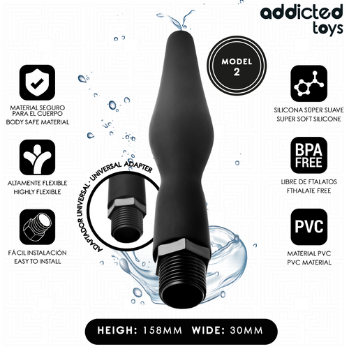 ADDICTED TOYS - PULITORE ANALE CON ADATTATORE UNIVERSALE MODELLO 2 – Doccia anale