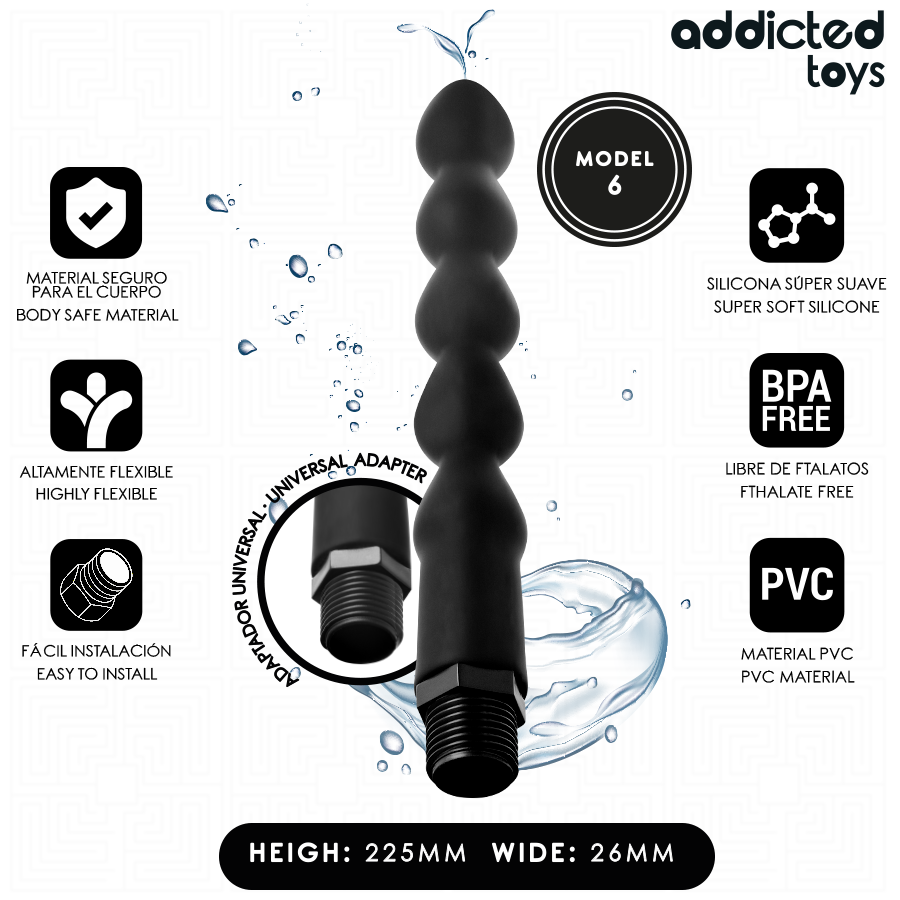 ADDICTED TOYS - PULITORE ANALE CON ADATTATORE UNIVERSALE MODELLO 6 – Doccia anale