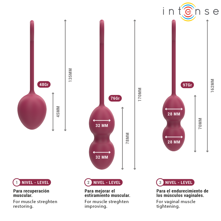 INTENSE - KIT PALLINE KEGEL CHARLI BORDEAUX – Sfere di silicone – foto 5