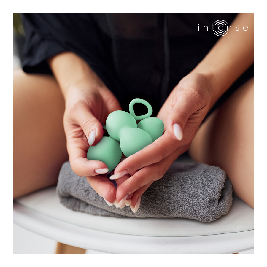 INTENSE - KIT PALLINE KEGEL CHARLI VERDE CHIARO – Sfere di silicone – foto 2