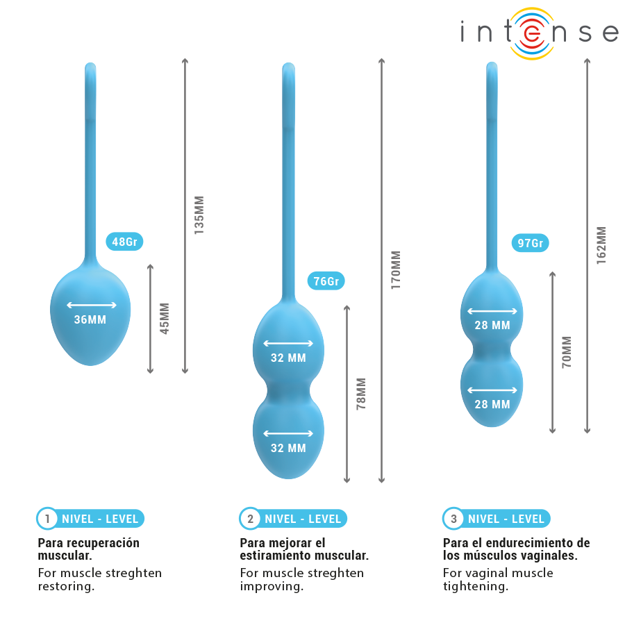 INTENSE - KIT PALLINE KEGEL CHARLI BLU – Sfere di silicone – foto 5