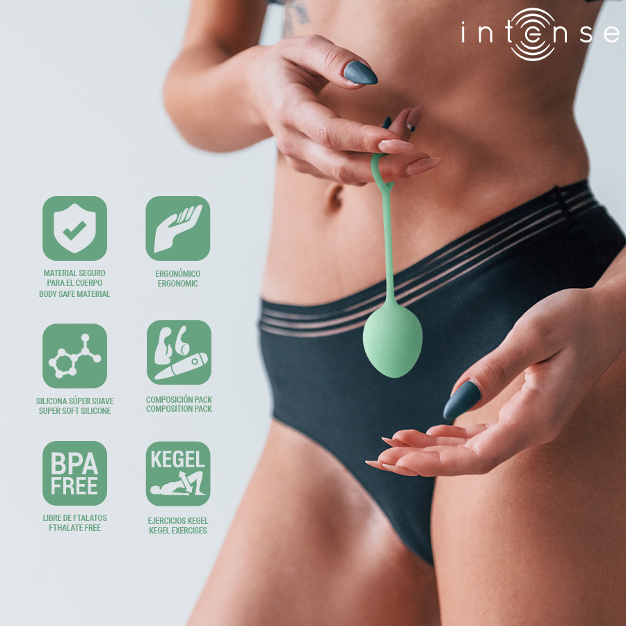 INTENSE - KIT PALLINE KEGEL CHARLI VERDE CHIARO – Sfere di silicone – foto 6