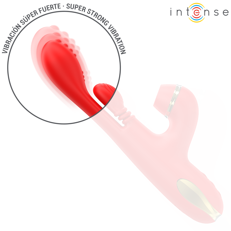 INTENSE - KATY STIMOLATORE CLITORIDEO MULTIFUNZIONE 4 TESTINE INTERCAMBIABILI ROSSO – Rotatori vibranti – foto 7