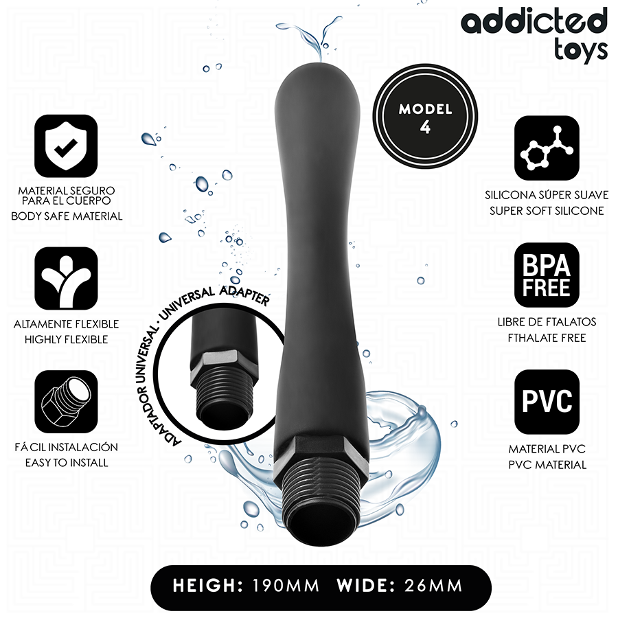 ADDICTED TOYS - PULITORE ANALE CON ADATTATORE UNIVERSALE MODELLO 4 – Doccia anale