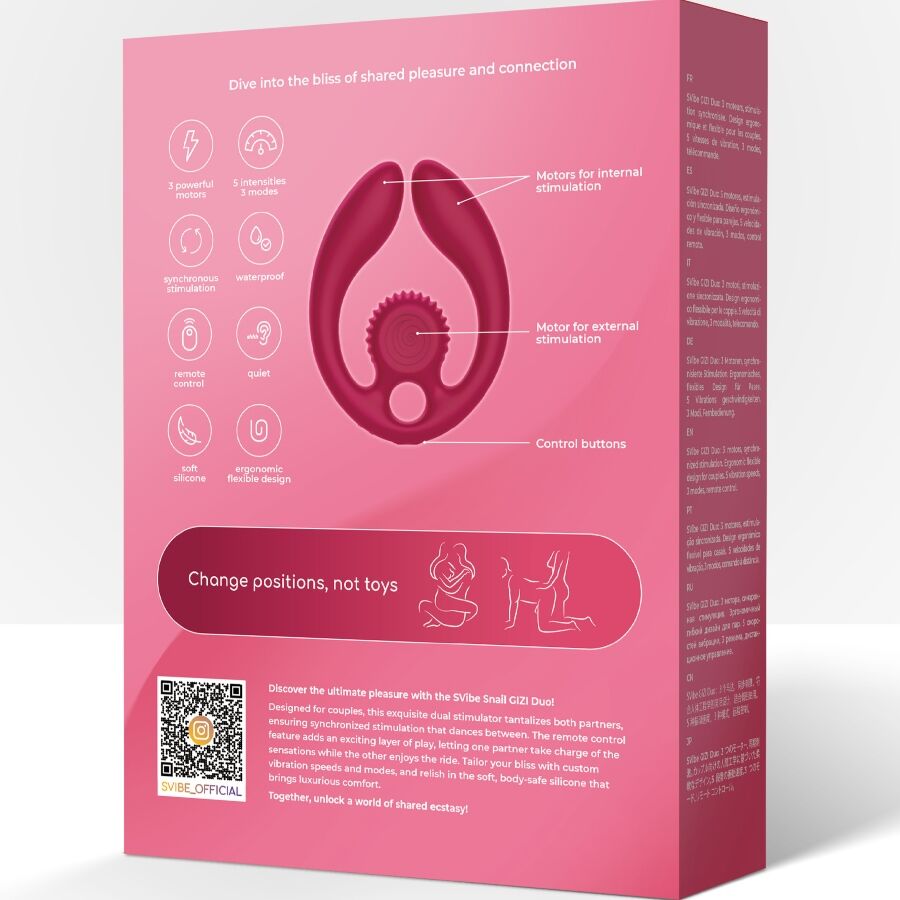 SNAIL VIBE - GIZI DUO STIMOLATORE DI COPPIA TELECOMANDO BORDEAUX – Vibratore per coppie UD – foto 9