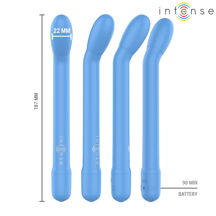 INTENSE - KARLIE STIMOLATORE PUNTO G RICARICABILE BLU – Succhiare la vagina / il clitoride – foto 3